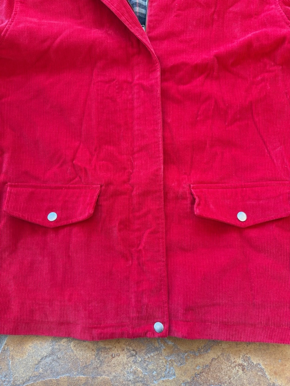 Villager red Corduroy Jacket with Plaid flannel Lining - Picture 5 of 8